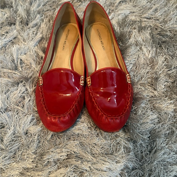 ANTONIO MELANI Glossy Red Flats - Picture 4 of 6